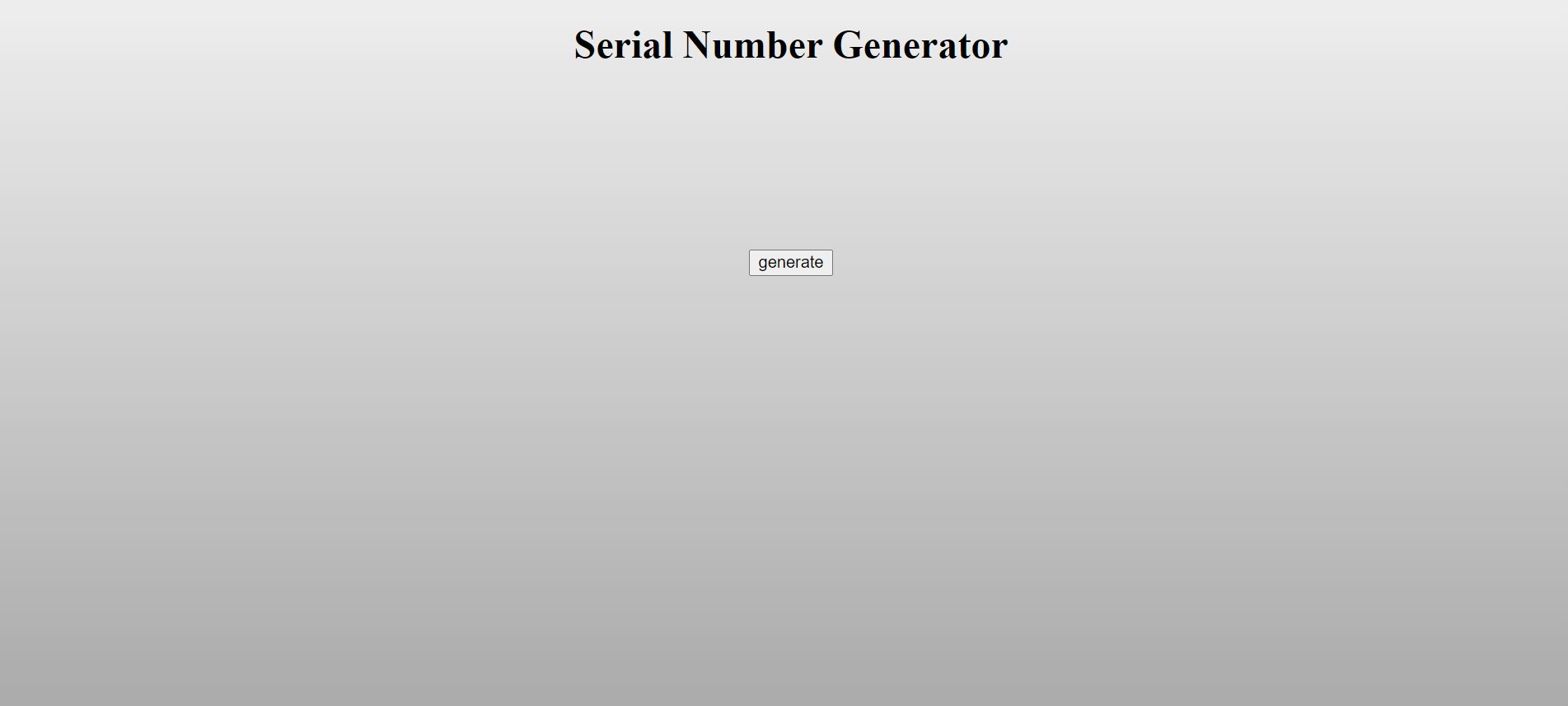 Serial Number Generator